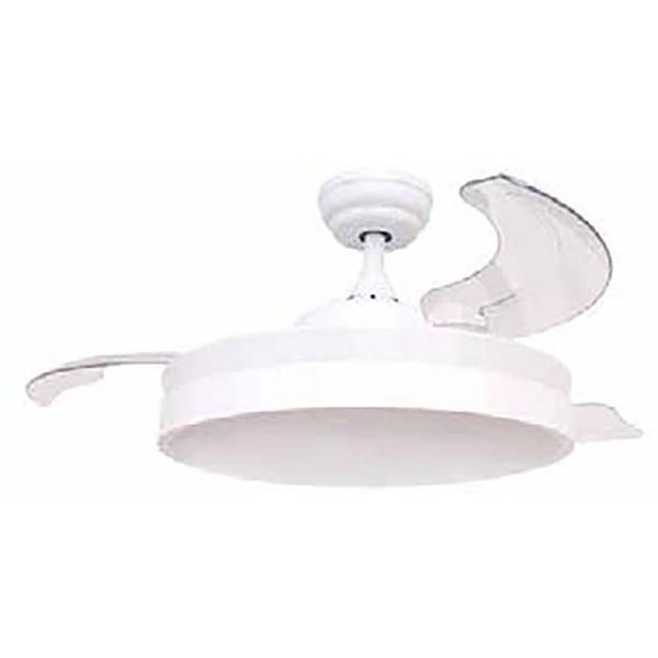 VENTILADOR TECHO Ø49CM 6W 3 ASPAS PLEGAB. C/LUZ BLANCO MOTOR
