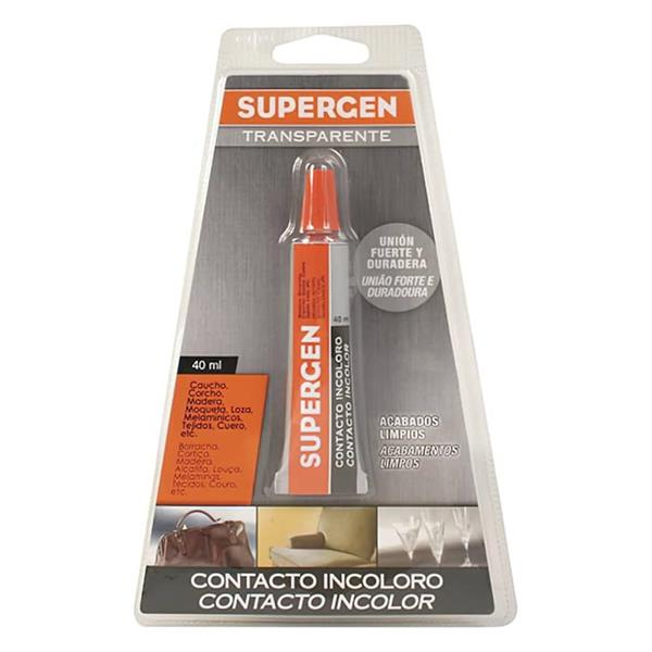 PEGAMENTO CONTACTO INCOLORO TUBO 40ML. 62601-01 UNIDAD (SUPERGEN)