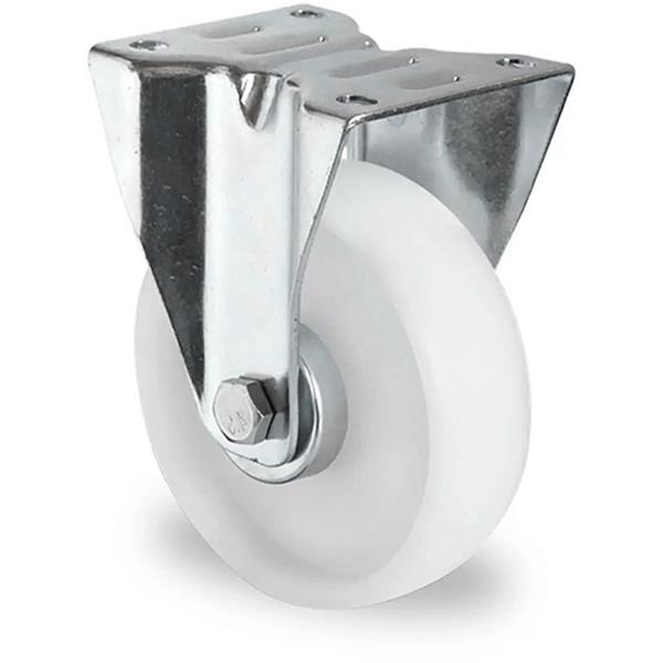 RUEDA FIJA C/PLACA POLIPRO.BLANCO 80MM 110KG BASIC P0P0 R1W REF.20C3168 (CASCOO)