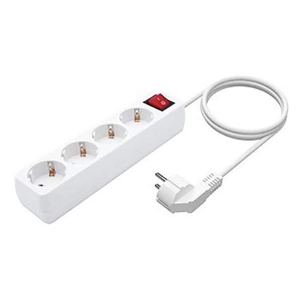BASE MULTIPLE 4 TOMAS TT 3MTR. INTERRUPTOR BLANCO COD.LU-3012