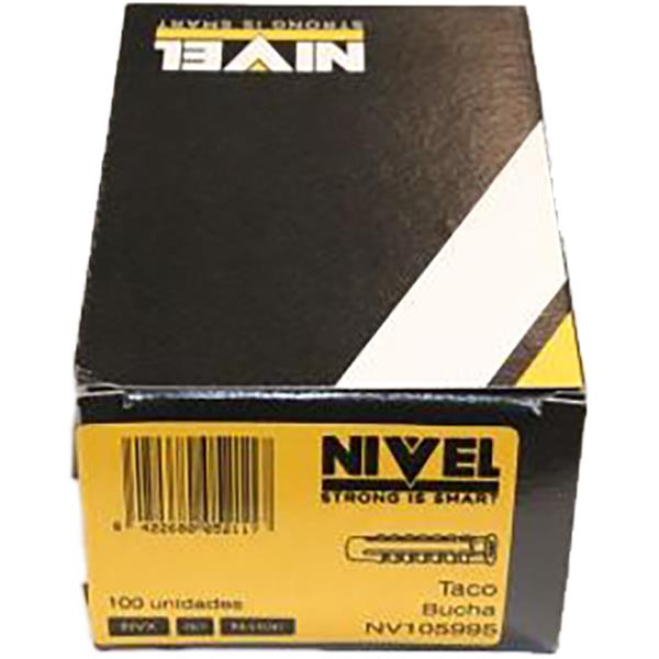 TACOS NYLON-GRIS 8MM TIPO-NVX CAJA 100 PZ (NIVEL)