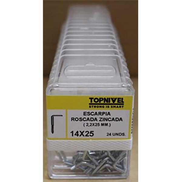 BLISTER ESCARPIAS C/ROSCA ZINCADAS 14X25  (NIVEL)