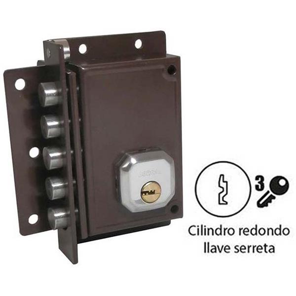CERRADURA SOBREPONER C92 DCH. (239) S/RESBALON BOMB/REDONDO LL/SERRETA (DORCAS)