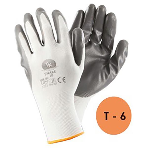 GUANTE POLIESTER GRIS RECUBIERTO DE NITRILO T-6 (FERROTECH)