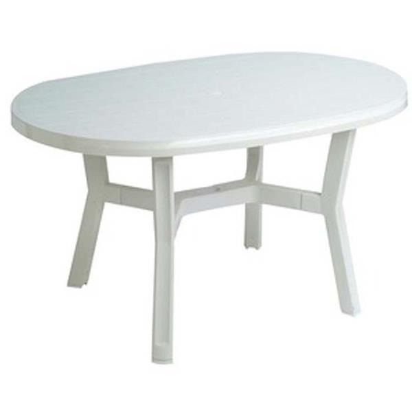 MESA RESINA OVAL PVC 140X90 CMS BLANCA REF.4060 (PLASMIR)