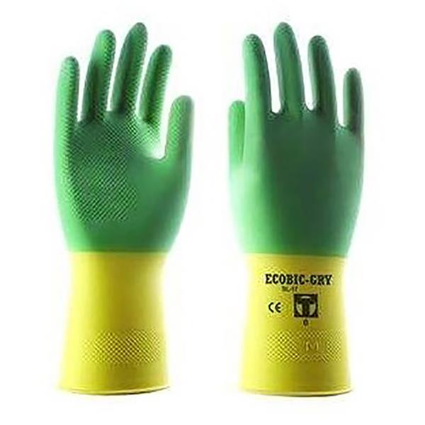 GUANTE 100% LATEX NATURAL FLOCADO REF. ECOBIC-GRY T-8 (3L INTERNACIONAL)